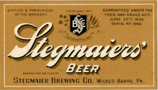 Pre - Prohibition Stegmaiers 