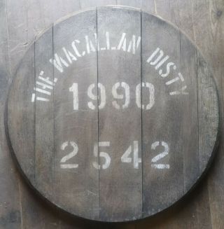 Macallan Distillery,  Single Malt Whisky Barrel Lid Cask End,  Ready To Hang,