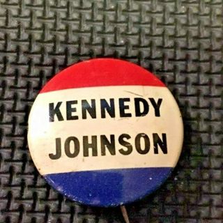 John F.  Kennedy Johnson Jfk 1960 Campaign Pin Button Political