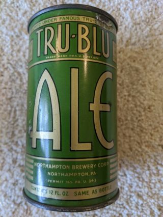Tru - Blu Ale O/i Flat Top Beer Can - Cool,  Rare,  Art Deco Styling -