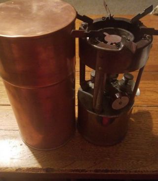 Vintage Coleman G.  I.  Pocket Stove Model 530 A47 With Copper Container