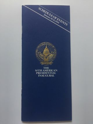 1985 President Ronald Reagan Inauguration Inaugural Schedule Of Events Booklet