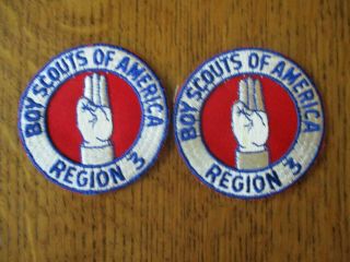 Boy Scout (2) Vintage Region 3 Patches (real)