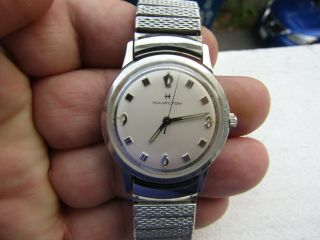 Vintage Hamilton Mens Wrist Watch Silver Tone Running Estate