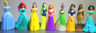 Disney Princess Figure Doll Play Set Pvc Toy Cinderella Rapunzel Jasmine Belle