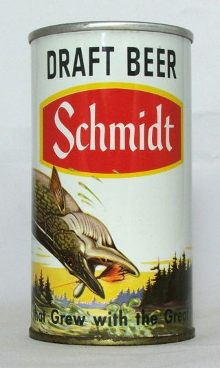 Schmidt Draft Beer " Northern Pike " 12 Oz.  Pull Top Beer Can - St.  Paul,  Minn.