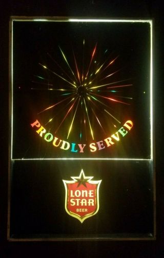 Rare Vintage Lone Star Beer Starburst Motion Lighted Sign -