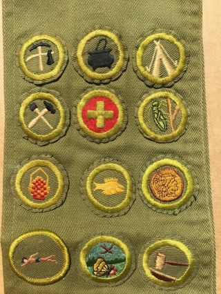 Vintage Boy Scouts Sash With Merit Badges Patch