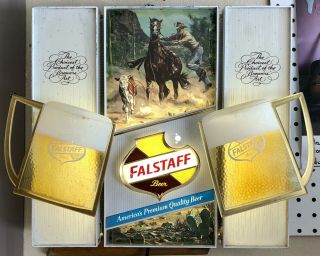 Falstaff Beer Lighted Motion Sign Toasting Mugs