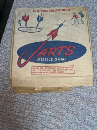 Vintage Jarts Lawn Dart Box " Outdoor Missile Game "