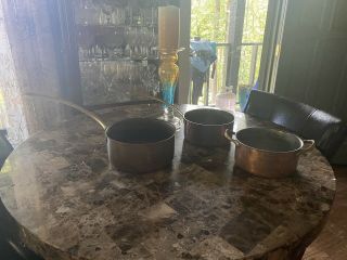 3 Pc Tagus Chef Copper Cooking Set - Vintage Made In Portugal Ships From The Usa