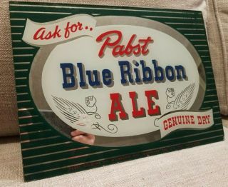 Ask For Pabst Blue Ribbon Ale Beer Mirrored Sign