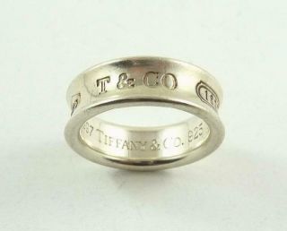 Vintage Tiffany & Co.  1837 - 1997 Concave Sterling Silver Band Ring - Size 6 1/2