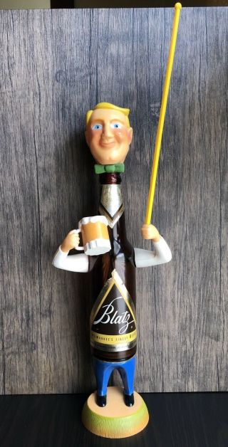 (vtg) 1959 Blatz Beer Bottle Man Back Bar Figure Statue Sign