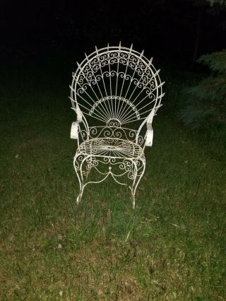 Vintage Peacock Garden Rocking Chair Salterini Wrought Iron