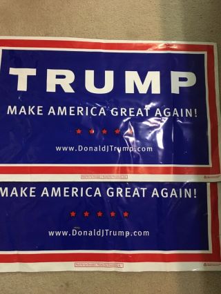 2 Trump Yard Sign Polybag Make America Great