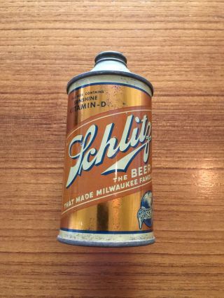 1937 Schlitz Beer Cone Top Steel Can W/ “sunshine Vitamin - D”