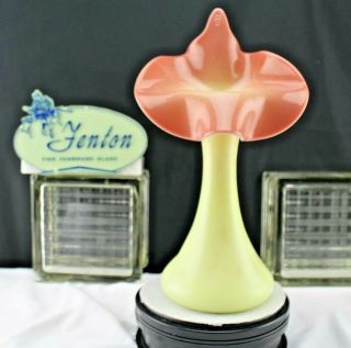 Vintage Fenton Art Glass Glossy Burmese Jack - In - The - Pulpit Vase Not Decorated