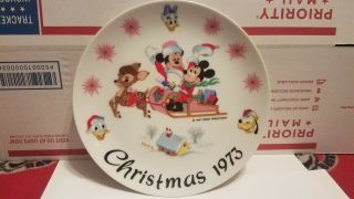 Schmid Walt Disney " 1973 Christmas Plate " Limited 1st Edition