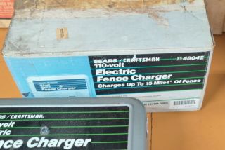 Vintage Craftsman Electric Fence Charger 15 Mile Plug - In 436.  480402 w/ Box USA 2