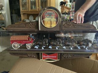 Budweiser Clydesdale Horse Champion 1979 Beer Light And Clock Sign