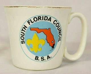 Boy Scouts Of America Coffee Tea Mug Cup B.  S.  A.  South Florida Council Vintage