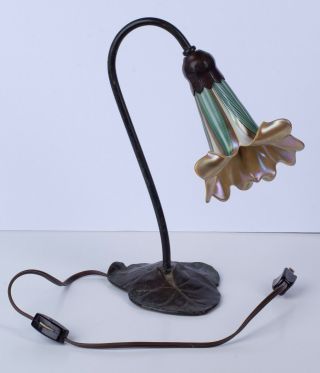 Vintage Art Deco Flower Lamp Signed By Artist