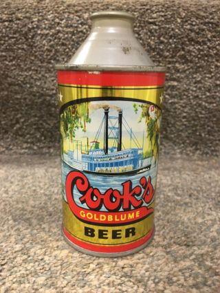 Cooks Goldblume Beer,  ‘cherokee’,  12oz Cone Top Beer Can; Evansville In; Stunning
