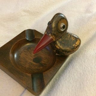 Vintage (yz Style) Faturan Nut Bird Ashtray Cast Phenolic/wood -