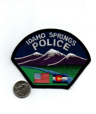 Idaho Springs Flags Mountains Colorado Police Patch