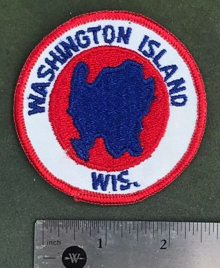 Vintage Washington Island Wis.  Patch - Rare - Red White Blue - Nos