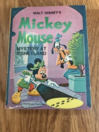 1975 Whitman’s Little Big Book Mickey Mouse Mystery At Disneyland
