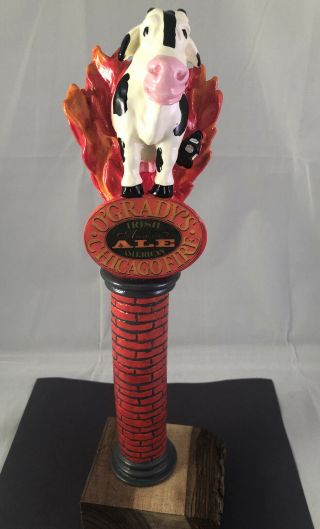 Beer Tap O’Grady’s Chicago Fire Beer Tap Handle Rare Figural Cow Tap Handle 3