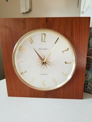 Phinney Walker Mcm Mid Century Modern Wooden Wall Clock 10 " X 10 "