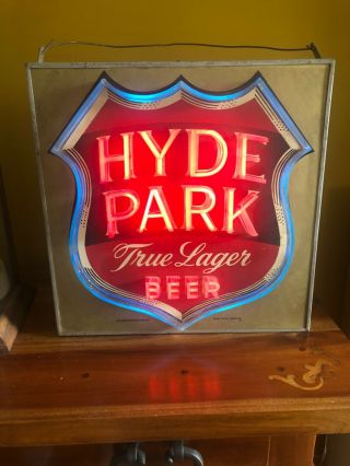 1940’s Hyde Park Beer Lighted Sign “rare” Bar Brewery “guaranteed Original” Wow