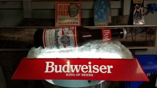 Vintage Budweiser Beer Bottle Light Bar Pool Table Hanging Advertising Lamp.