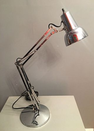 Vintage 1960’s Mcm Chrome Articulating Task Lamp By Luxo Of Norway