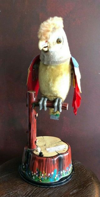 Hard To Find Vintage 1960s Toy " Pete The Talking Parrot " Japan Louis Marx