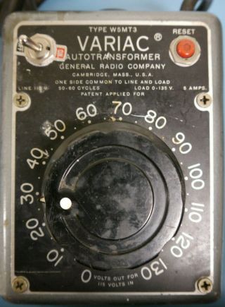 Vintage Variac Autotransformer Variable Transformer Type W5mt3,  General Radio Co