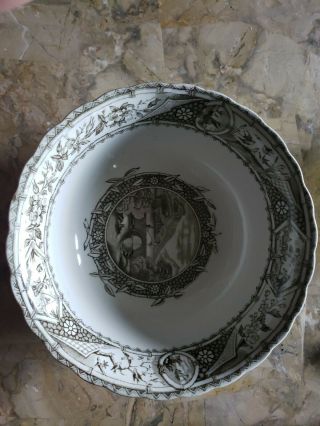 Antique G.  W.  Turner And Sons Tunstall Transferware “phileau” 9inch Round Bowl