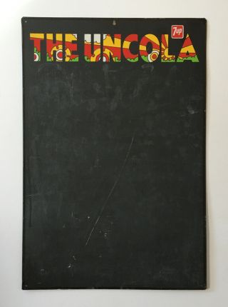 Vintage 1960s/1970s 7up The Uncola Chalkboard Peter Max Style Advertising Sign