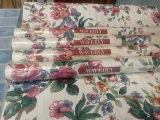 Vintage Waverly Wallpaper Roses 4,  Double Rolls Same Run