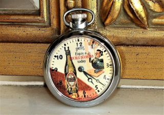 Vintage Double Diamond Beer Bottle Advertising Pocket Fob Watch Pub Bar Smiths