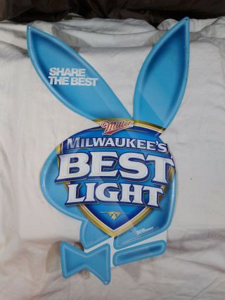 Miller Milwaukee’s Best Light Beast Beer Sign Playboy Bunny Man Cave Bar