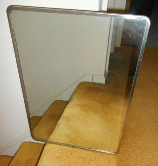 Vintage Mid - Century Metal Medicine Cabinet Mirror Wall Glass Shelves Recessed