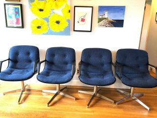 Four Steelcase Vintage Conference Chairs Like Pollock Knoll Midcentury