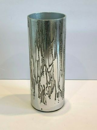 Mid Century Brutalist Signed Aluminum Vase