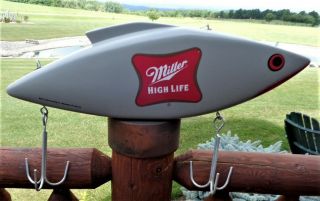Miller High Life Beer Oversized Fishing Lure Display Sign 2001