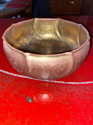 Antique Arts & Crafts Hammered Brass Bowl.  Antique’ Look And Feel.