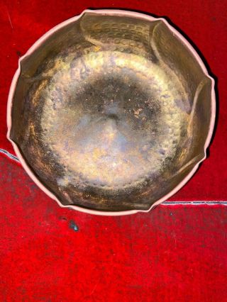 ANTIQUE ARTS & CRAFTS HAMMERED BRASS BOWL.  ANTIQUE’ LOOK AND FEEL. 2